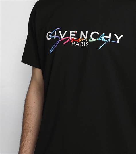 givenchy black rainbow signature tee|Givenchy polo shirts.